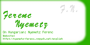 ferenc nyemetz business card